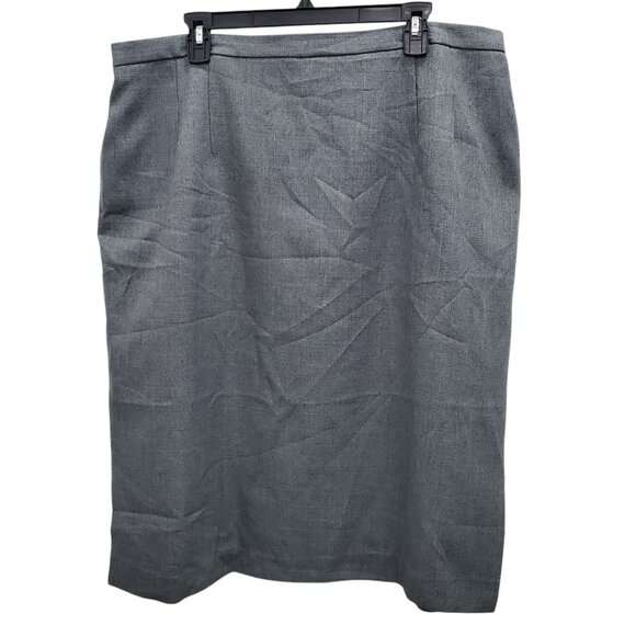 Ainsley & Aidan‎ Vintage Gray Fishbone High Waisted Career Pencil Skirt Plus 18W - Picture 1 of 7